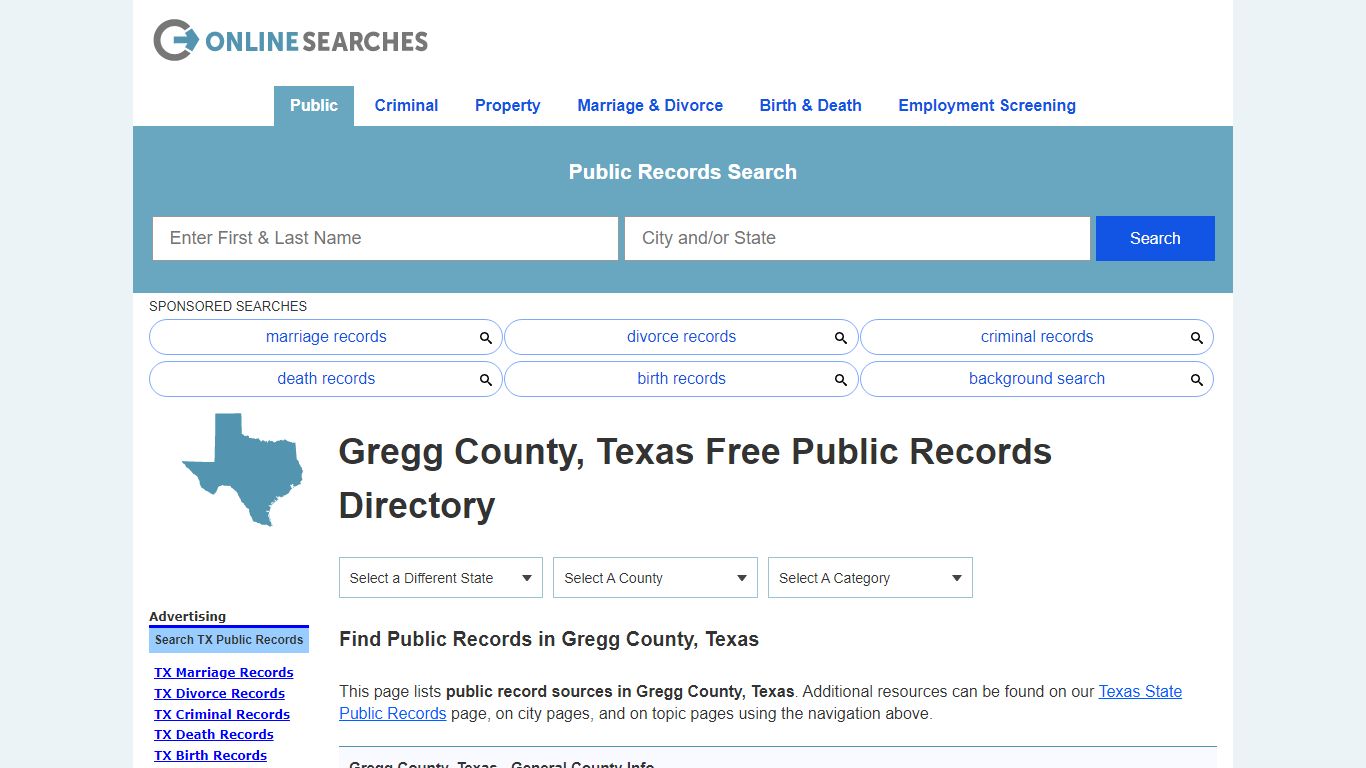 Gregg County, Texas Public Records Directory