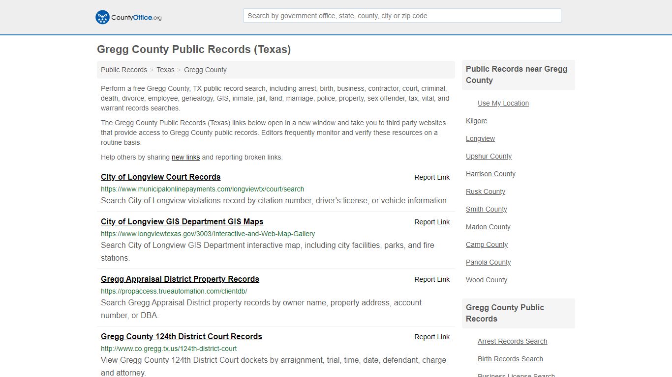 Public Records - Gregg County, TX (Business, Criminal, GIS ...